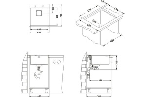 Мойка STYLUX 10 BRS-90 450X510 в компл.с сифоном 1133398 - 3