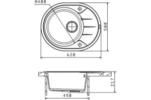 Мойка кухонная Florentina Родос 620 бежевый - 2