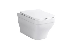 Унитаз подвесной безободковый AQUATEK АМАДЕО 515*370*315 мм, тонкое сиденье с механизмом плавного закрывания, крепеж AQ1163-00