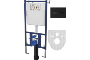 Система инсталляции для унитазов DIWO 4501 с кнопкой смыва 7323 черная матовая