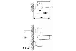 Смеситель для ванны Belbagno CARIN (CAR-VASM-CRM) - 2