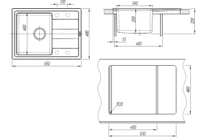 Мойка кухонная Florentina Комби 650 антрацит - 3