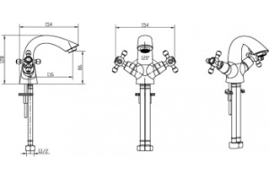 Смеситель для раковины Boheme Royal Cristal черная бронза - 2