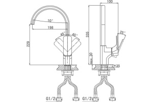 Смеситель для кухонной мойки D&K  оранжевый, хром (DA1432413) - 2
