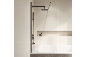 Шторка на ванну RGW Screens SC-050B 90x150 профиль черный стекло прозрачное - 2