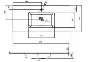 Раковина - столешница Armadi Art Lucido 80 белый - 2