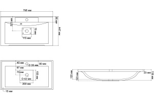 Мебельная раковина Misty Комфорт 80 - 3