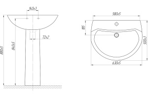 Раковина DIWO Муром 0114 - 3
