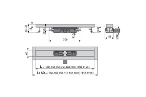 Душевой лоток AlcaPlast  85 см (APZ106-850) - 3