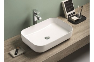 Раковина керамическая накладная AM-78565, цвет белый, 605х400х140