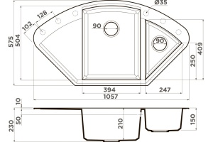 Мойка кухонная Omoikiri Sakaime leningrad grey (4993576) - 2