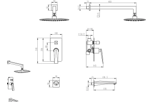Душевой комплект Boheme Venturo черный, хром (374-B-2) - 2