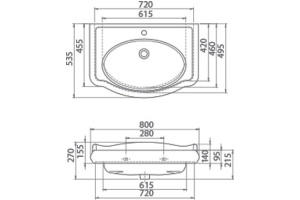 Мебельная раковина Opadiris CeraStyle Виктория 80 - 3