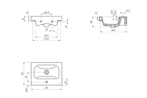 Мебельная раковина Cersanit Moduo 50 белая - 3