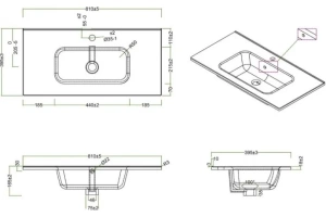 Мебельная раковина Belbagno 80х39 белый (BB800/390ETL) - 2
