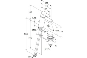 Смеситель для раковины Kludi Pure&Easy белый (372909165) - 2