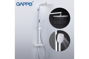 Душевая система Gappo, излив является переключателем на лейку белый/хром G2417-8