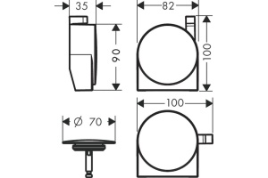 Внешняя часть излива hansgrohe Exafill S на ванну с набором для слива и перелива 58117990 - 2