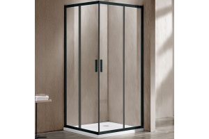 Душевой уголок Vincea Garda 110х110 черный стекло прозрачное
