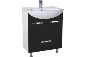 Тумба с раковиной Bellezza Альфа 55 черная с нижним ящиком - 2