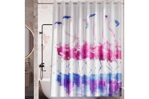 Штора для ванной Wasserkraft Lossa 200х200  рисунок  белый - розовый