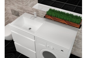 Раковина Stella Polar Мадлен 110 L на стиральную машину белый - 2