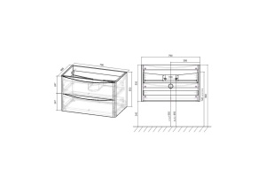 Комплект мебели Vincea Paola 80 серый - 3