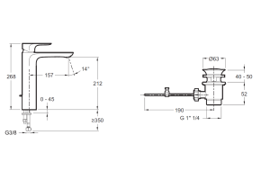 Смеситель Jacob Delafon Aleo E72298-4-CP для раковины - 2