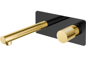 Смеситель для раковины Boheme Stick black touch gold, черный, золото (125-BG.2)