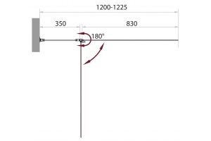 Шторка на ванну BelBagno Sela 120х140 L профиль хром стекло рифленое - 3