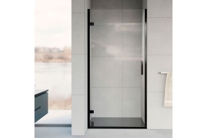 Душевая дверь в нишу Vincea Flex VDP-1F900CLB 90 см, хром, черный профиль, стекло прозрачное