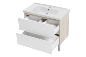 Тумба под раковину Misty Мускат 90 белая глянцевая - 2