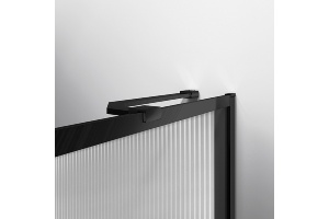 Шторка на ванну Vincea 70х140 профиль черный стекло рифленое  - 2