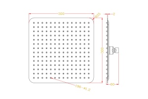 Верхний душ Rav Slezak 30х30 золото - 2