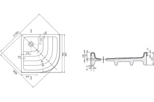 Душевой поддон Ravak Kaskada/Ronda 80.5x80.5 см (A204001320) - 3