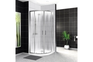 Душевой уголок BelBagno Uno 100х100 профиль хром стекло рифленое - 2