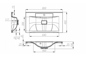 Мебельная раковина BelBagno Marino-Regina 80PR белый (BB800/450-LV-MR-PR) - 3