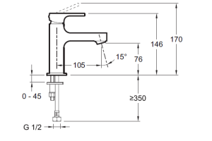 Смеситель Jacob Delafon Strayt E8919-CP для раковины - 2