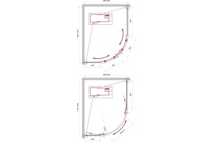 Душевой уголок BelBagno Uno-195 RH 2 120/90 C Cr стекло прозрачное - 3
