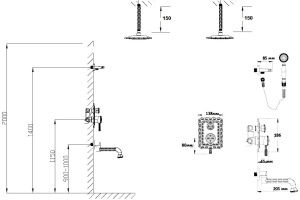 Душевой комплект Bronze de Luxe Windsor 10137/1F - 3