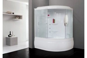 Душевая кабина Royal Bath 170х100 левая белая стекло матовое с гидромассажем - 2