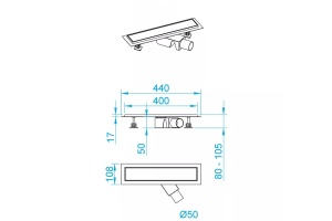 Душевой лоток RGW SDR-31 40 на ножках черный - 3