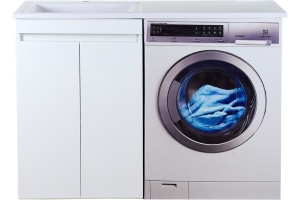 Тумба с раковиной Misty Фостер 120 напольная, прямая, под стиральную машину