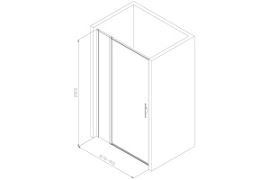 3.31001.00G PRIORITY, Дверь в нишу 900мм стекло Тонир., серое, хром (280660) - 2