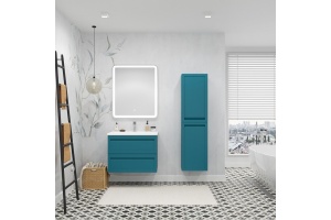 PLATINO  Шкаф подвесной с двумя распашными дверцами, Бирюзовый матовый , 400x300x1500, AM-Platino-1500-2A-SO-TM