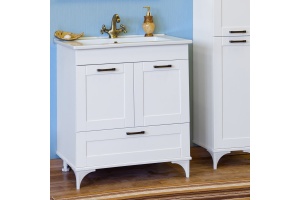 Тумба с раковиной Sanflor Ванесса 75 напольная, белая - 2