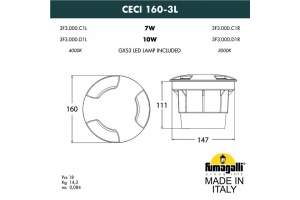 Встраиваемый в дорогу светильник Fumagalli Ceci 3F3.000.000.LXD1L - 3