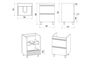 Тумба с раковиной Misty Ингрид 60 белая глянцевая - 3