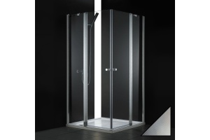 Душевой уголок Cezares Elena 100х100 хром стекло рифленое