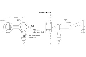 Смеситель Boheme Medici 307 С ВНУТРЕННЕЙ ЧАСТЬЮ, для раковины - 2